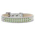 Unconditional Love Two Row Lime Green Crystal Dog CollarSilver Ice Cream Size 16 UN851355